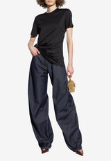 Versace Logo Patch Wide-Leg Jeans Blue 1020882 1A15341-1D920