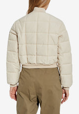 Moschino Quilted Cropped Bomber Jacket Cream 252E A0618 5517-0045
