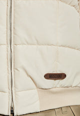 Moschino Quilted Cropped Bomber Jacket Cream 252E A0618 5517-0045