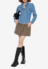 GANNI Marble-Effect Denim Shirt Blue J1731 6984-566
