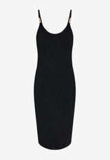 Versace Knitted Strappy Dress Black 1011396 1A15978-1B000
