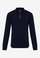 Dolce & Gabbana Half-Zip Wool Sweater Blue GXW45T JCVWY-B6712