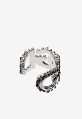 Dolce & Gabbana Embellished DG Logo Ring Silver WRR5X1 W1111-87655