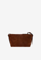 Moschino Embossed Logo Suede Shoulder Bag Brown MC4702PP1N OF0-30A