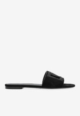 Dolce & Gabbana Bianca Embellished DG Logo Sandals Black CQ0666 AV148-80999