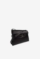 Moschino Tie Me Leather Shoulder Bag Black MD4158PP0N FF0-000
