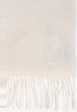 Max Mara Embroidered Monogram Cashmere Scarf Cream WSDALIA 2524546312-091