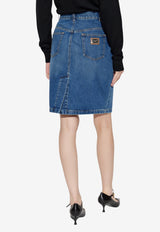 Dolce & Gabbana Logo Plaque Denim Skirt Blue F4C14D G8NR3-S9001