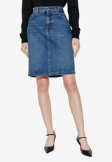 Dolce & Gabbana Logo Plaque Denim Skirt Blue F4C14D G8NR3-S9001