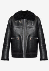 Dolce & Gabbana Leather Biker Jacket Black F9S79L FUP94-N0000