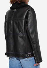 Dolce & Gabbana Leather Biker Jacket Black F9S79L FUP94-N0000