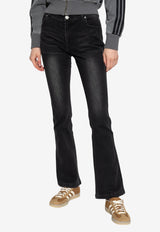 Adidas Originals Logo Patch Flared Jeans Black KE9802 0-BLACK
