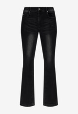 Adidas Originals Logo Patch Flared Jeans Black KE9802 0-BLACK