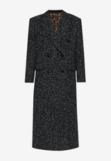 Dolce & Gabbana Double-Breasted Houndstooth Wool Coat Gray F0GHHT FCZAD-S8031