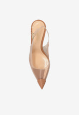 Gianvito Rossi Diana 85 Slingback Plexi Pumps Beige G95542 85LAC-GSVPRLP