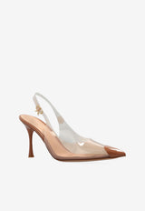 Gianvito Rossi Diana 85 Slingback Plexi Pumps Beige G95542 85LAC-GSVPRLP