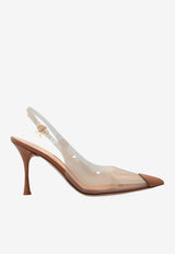Gianvito Rossi Diana 85 Slingback Plexi Pumps Beige G95542 85LAC-GSVPRLP