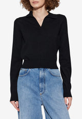 Dolce & Gabbana Knitted Cashmere Polo Sweater Black FXZ33Z JDVC2-N0000