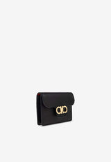 Ferragamo Gancini Leather Cardholder Black 220963 PORTA CHIAVI 785795-NERO