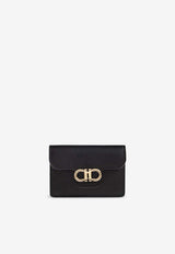 Ferragamo Gancini Leather Cardholder Black 220963 PORTA CHIAVI 785795-NERO