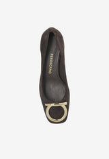 Ferragamo Mara 40 Suede Pumps Brown 01K665 MARA 40 786972-TESTA DI MORO