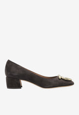 Ferragamo Mara 40 Suede Pumps Brown 01K665 MARA 40 786972-TESTA DI MORO