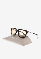 McQueen T-bar Icon Square Sunglasses Gray 841552 J0749-1055