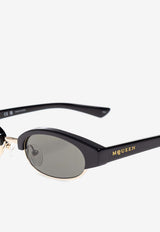 McQueen Ellipse Oval Sunglasses Gray 841557 J0749-1056