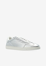 Ferragamo Athena Metallic Leather Sneakers Silver 030703 ATHENA 784924-SILVER