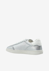 Ferragamo Athena Metallic Leather Sneakers Silver 030703 ATHENA 784924-SILVER
