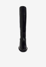 Ferragamo Therma Leather Knee-High Boots Black 01K226 THERMA 784901-NERO