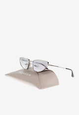 McQueen Logo Cat-Eye Sunglasses Silver 841899 I3330-1188
