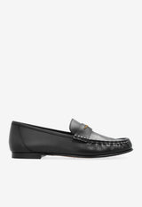 Chloé Logo Plaque Leather Loafers Black CHC25A11S PI-001