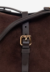 Etro Small Suede Pony Shoulder Bag Brown WP1C0021 AP341-M0406