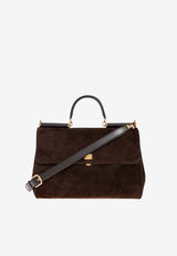 Dolce & Gabbana My Sicily Suede Top Handle Bag Brown BB7814 BO903-8M157