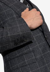 Dolce & Gabbana Prince of Wales Single-Breasted Suit in Wool-Blend Gray GK02XT FQ3FU-S8100