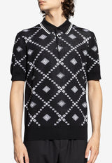 Dolce & Gabbana Jacquard Piqué Polo T-shirt Black GXZ02T JGMA7-HH8TA