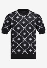 Dolce & Gabbana Jacquard Piqué Polo T-shirt Black GXZ02T JGMA7-HH8TA