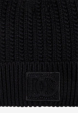 Dolce & Gabbana Embroidered Logo Knitted Beanie Black GX21KZ JDVCM-N0000