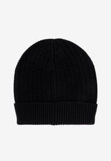 Dolce & Gabbana Embroidered Logo Knitted Beanie Black GX21KZ JDVCM-N0000