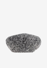 Dolce & Gabbana Shetland Chevron Beret Gray GH587A FC2FV-S8030