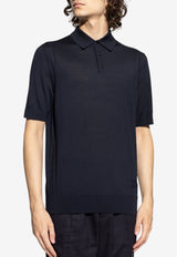 Dolce & Gabbana Wool Polo T-shirt Navy GXZ02T JDVBV-B0665
