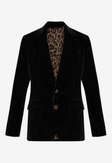 Dolce & Gabbana Single-Breasted Velvet Jacket Black G2TV4T GJ619-N0000