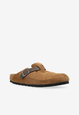 Birkenstock Boston VL Textured Slides Brown 1030667 0-DARK TEA