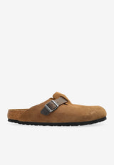 Birkenstock Boston VL Textured Slides Brown 1030667 0-DARK TEA