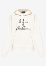 Dolce & Gabbana Logo Print Hooded Sweatshirt Cream G9ZU0Z G7PGA-A4567