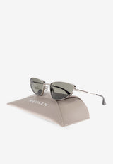 McQueen Logo Cat-Eye Sunglasses Gray 841899 I3330-1030