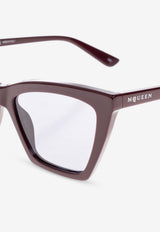 McQueen Spike Geometric Cat-Eye Sunglasses Blue 841637 J0749-6344