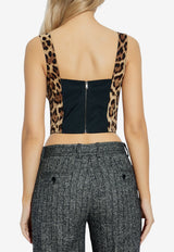 Dolce & Gabbana Leopard Print Cropped Top Brown F7W98T GDCLP-HY13M