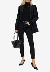 Dolce & Gabbana DG Logo Wool Turtleneck Sweater Black FXW34T JDVDC-N0000